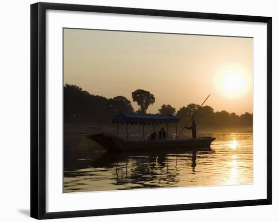 Sunset on the Narmada River, Maheshwar, Madhya Pradesh State, India-R H Productions-Framed Photographic Print