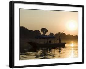 Sunset on the Narmada River, Maheshwar, Madhya Pradesh State, India-R H Productions-Framed Photographic Print