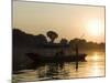 Sunset on the Narmada River, Maheshwar, Madhya Pradesh State, India-R H Productions-Mounted Photographic Print