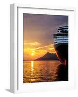 Sunset on the Nieuw Amsterdam in the Port of Dubrovnik on its Maiden Voyage, Dubrovnik, Croatia-Richard Duval-Framed Photographic Print