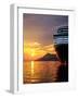 Sunset on the Nieuw Amsterdam in the Port of Dubrovnik on its Maiden Voyage, Dubrovnik, Croatia-Richard Duval-Framed Photographic Print
