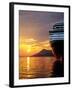 Sunset on the Nieuw Amsterdam in the Port of Dubrovnik on its Maiden Voyage, Dubrovnik, Croatia-Richard Duval-Framed Photographic Print