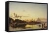 Sunset on the Nile, Cairo-Hermann Corrodi-Framed Stretched Canvas