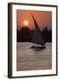 Sunset on the Nile with Boat-null-Framed Photographic Print