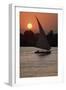 Sunset on the Nile with Boat-null-Framed Photographic Print