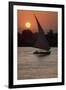 Sunset on the Nile with Boat-null-Framed Photographic Print