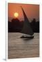 Sunset on the Nile with Boat-null-Framed Photographic Print