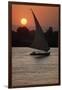 Sunset on the Nile with Boat-null-Framed Photographic Print