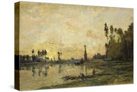 Sunset on the Oise, 1865-Charles-François Daubigny-Stretched Canvas