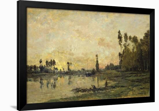 Sunset on the Oise, 1865-Charles-François Daubigny-Framed Giclee Print