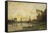 Sunset on the Oise, 1865-Charles-François Daubigny-Framed Stretched Canvas