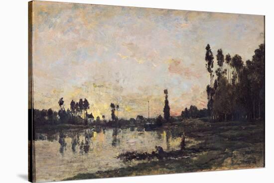 Sunset on the Oise, 1865-Charles-Francois Daubigny-Stretched Canvas