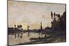 Sunset on the Oise, 1865-Charles-Francois Daubigny-Mounted Giclee Print