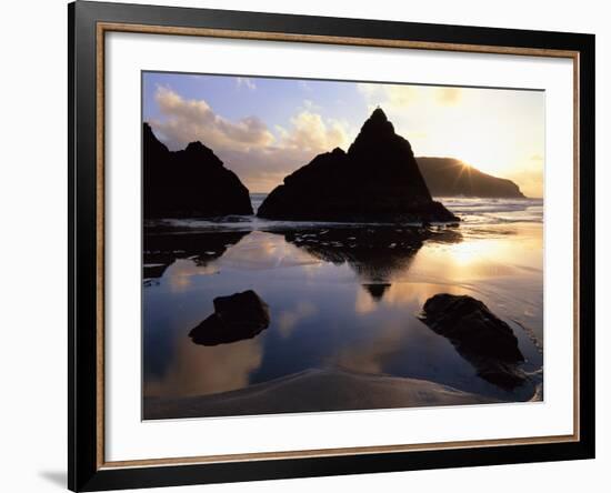 Sunset on the Oregon Coast at Harris Beach State Park, Oregon, USA-Jerry Ginsberg-Framed Photographic Print