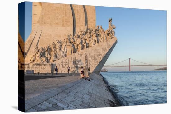 Sunset on the Padrao Dos Descobrimentos (Monument to the Discoveries) by the Tagus River, Belem-Roberto Moiola-Stretched Canvas