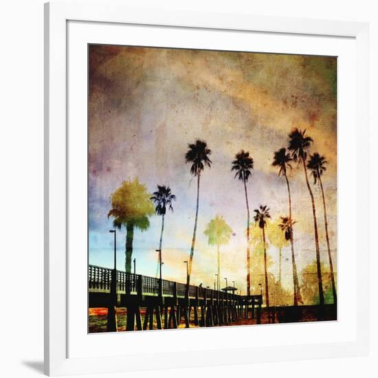 Sunset on the Pier A-GI ArtLab-Framed Giclee Print