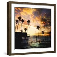 Sunset on the Pier B-GI ArtLab-Framed Premium Giclee Print