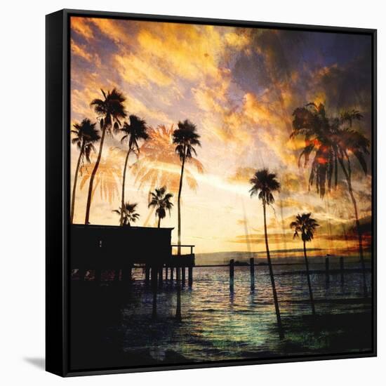 Sunset on the Pier B-GI ArtLab-Framed Stretched Canvas