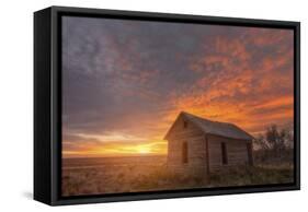 Sunset on the Prairie-Darren White Photography-Framed Stretched Canvas