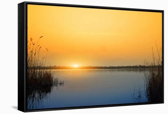 Sunset on the River-nadiya_sergey-Framed Stretched Canvas