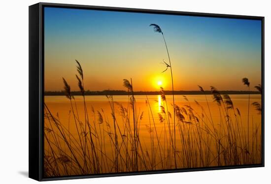 Sunset on the River-nadiya_sergey-Framed Stretched Canvas