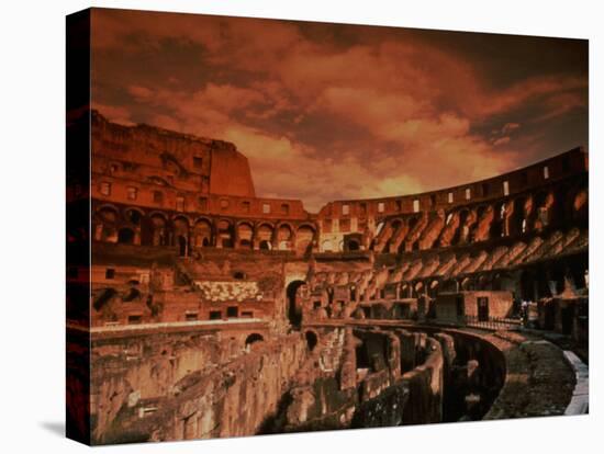 Sunset on the Ruins of the Coliseum, Rome, Italy-Bill Bachmann-Stretched Canvas