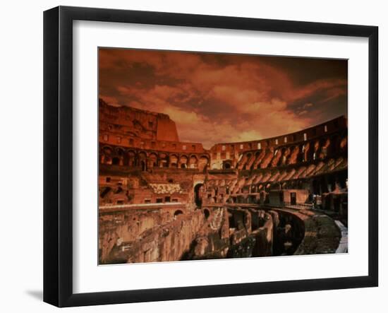 Sunset on the Ruins of the Coliseum, Rome, Italy-Bill Bachmann-Framed Premium Photographic Print