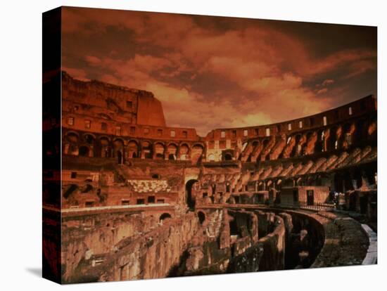 Sunset on the Ruins of the Coliseum, Rome, Italy-Bill Bachmann-Stretched Canvas
