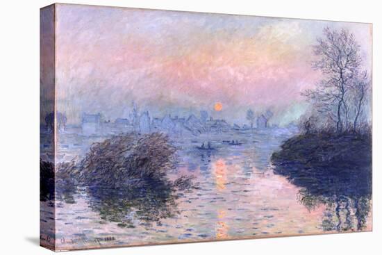 Sunset on the Seine at Lavacourt, Winter Effect-Claude Monet-Stretched Canvas