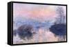 Sunset on the Seine at Lavacourt, Winter Effect-Claude Monet-Framed Stretched Canvas