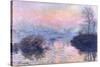Sunset on the Seine at Lavacourt, Winter Effect-Claude Monet-Stretched Canvas
