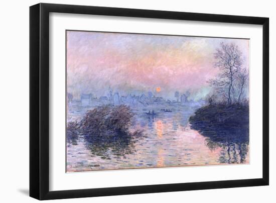 Sunset on the Seine at Lavacourt, Winter Effect-Claude Monet-Framed Giclee Print