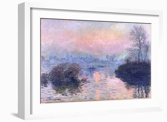 Sunset on the Seine at Lavacourt, Winter Effect-Claude Monet-Framed Giclee Print