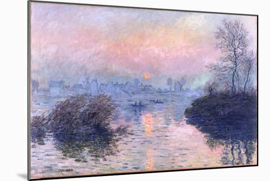 Sunset on the Seine at Lavacourt, Winter Effect-Claude Monet-Mounted Giclee Print