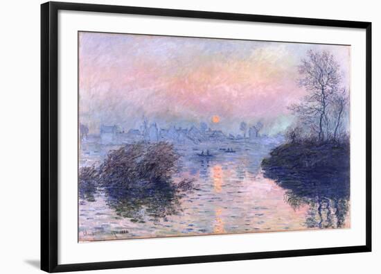 Sunset on the Seine at Lavacourt, Winter Effect-Claude Monet-Framed Giclee Print