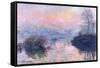 Sunset on the Seine at Lavacourt, Winter Effect-Claude Monet-Framed Stretched Canvas