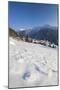 Sunset on the snowy village of Soglio, Maloja District, Bregaglia Valley, Engadine, Switzerland-Roberto Moiola-Mounted Photographic Print