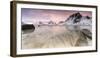 Sunset on the Surreal Skagsanden Beach Surrounded by Snow Covered Mountains-Roberto Moiola-Framed Photographic Print