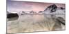 Sunset on the Surreal Skagsanden Beach Surrounded by Snow Covered Mountains-Roberto Moiola-Mounted Photographic Print