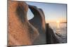 Sunset on the unusual shaped cliffs and blue sea, Capo Testa, Santa Teresa di Gallura, Italy-Roberto Moiola-Mounted Photographic Print