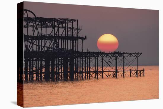 Sunset on the West Pier-Lloyd Lane-Stretched Canvas