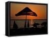 Sunset on Umbrellas, Kusadasi, Turkey-Joe Restuccia III-Framed Stretched Canvas