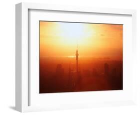 Sunset on Waitemata Harbour, Auckland, New Zealand-David Wall-Framed Photographic Print