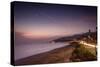 Sunset on Will Rogers Beach and the Pacific Coast Highway-Mark Chivers-Stretched Canvas