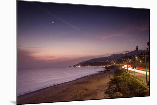 Sunset on Will Rogers Beach and the Pacific Coast Highway-Mark Chivers-Mounted Photographic Print