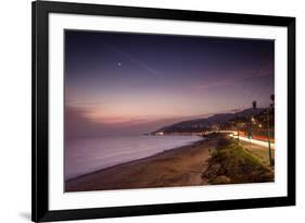 Sunset on Will Rogers Beach and the Pacific Coast Highway-Mark Chivers-Framed Photographic Print