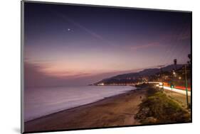 Sunset on Will Rogers Beach and the Pacific Coast Highway-Mark Chivers-Mounted Photographic Print