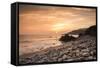 Sunset on Will Rogers Beach, Pacific Palisades, California, United States of America, North America-Mark Chivers-Framed Stretched Canvas