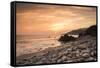 Sunset on Will Rogers Beach, Pacific Palisades, California, United States of America, North America-Mark Chivers-Framed Stretched Canvas