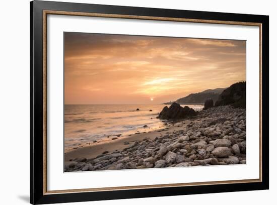 Sunset on Will Rogers Beach, Pacific Palisades, California, United States of America, North America-Mark Chivers-Framed Photographic Print